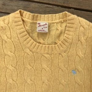 Vintage Abercrombie Wool Sweater Sz S Yellow